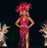 Boujee Bee LuXee ~ The Red Goddess Floral Headdress