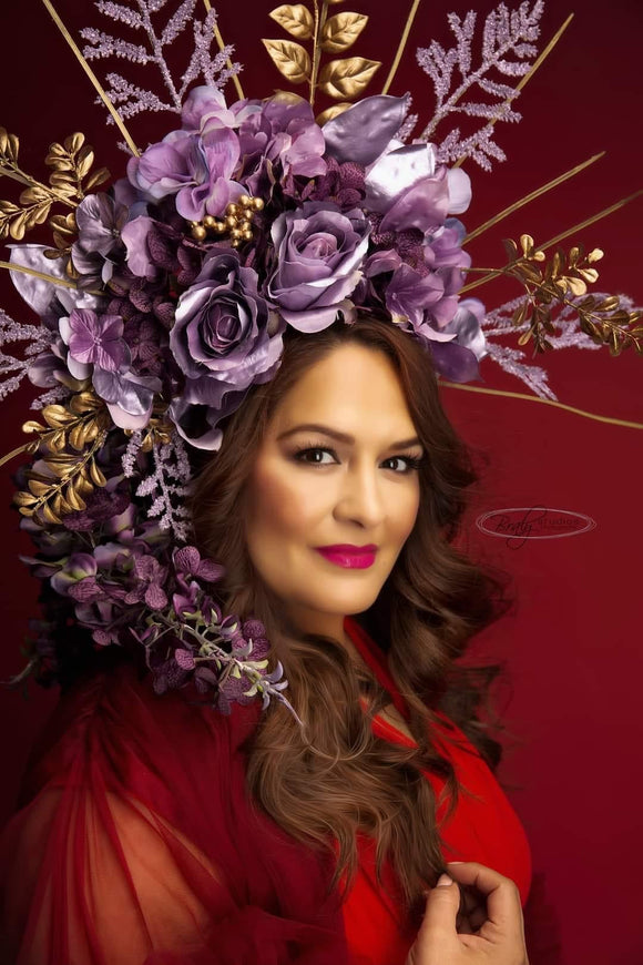 Bee J Stanley LuXee Couture Rental ~ Purple Passion Floral Headdress