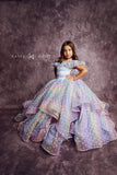 LuXee Couture Gown Rental~ Rainbow Dot