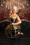 Bee J Stanley LuXee Couture  ~ Bombshell Gold Cage Corset Gown