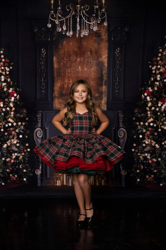 Cupcake Couture Rental~ Christmas Black Plaid ~ Reversible