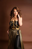 Bee J Stanley LuXee Couture  ~ Bombshell Gold Cage Corset Gown