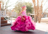 LuXee Couture Gown Rental~ Cascading Loopy Floral